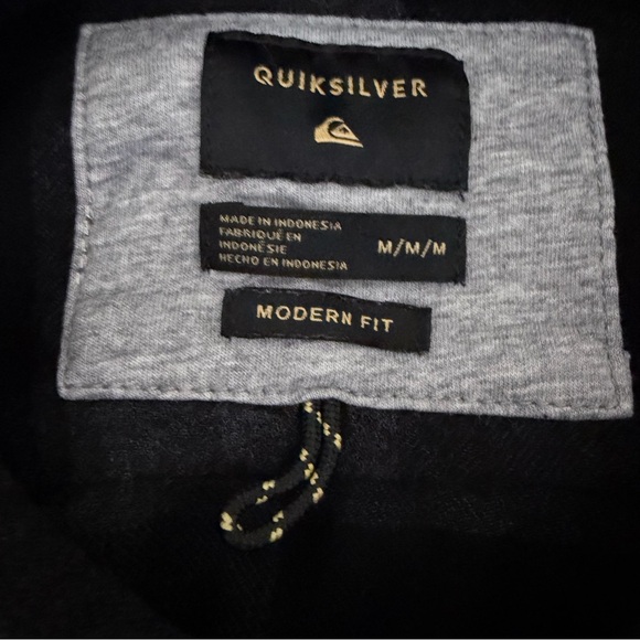 QUIKSILVER Black Gray Plaid Motherfly Flannel Button Up Shirt Modern Fit m - Picture 9 of 15